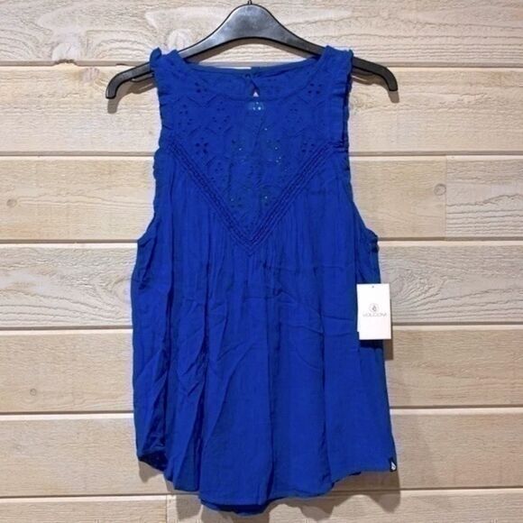 Volcom Blue Sleeveless Top XS - Picture 2 of 8